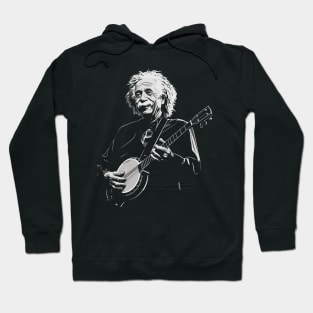 Albert Einstein Playing Banjo Funny Science Satire Hoodie